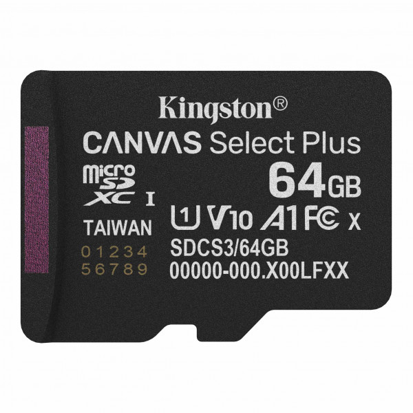 MicroSD 64GB, Canvas Select Plus, Class 10 UHS-I U1 V10 A1, Read up to 100MB/s ( SDCS3/64GBSP ) 