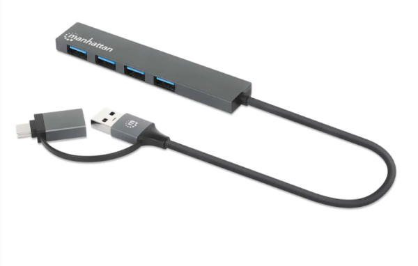 USB-CUSB-A HUB 4port Manhattan 181006 4xUSB-A 3.25GbpsCrni