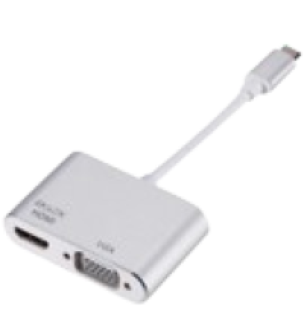 Adapter Stars Solutions USB-C na HDMIVGA sivi