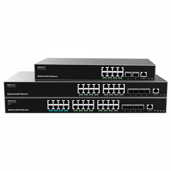 101001000 16 PoE port Svič Grandstream GWN7812P L3 PoE upravljivi1U16xGE PoE+ (240W)+4x10G SFP+