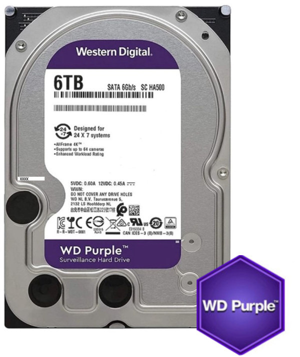 HDD 3.5 6TB WD63PURZ WD Purple 24/7 5400RPM 256MB SATA3