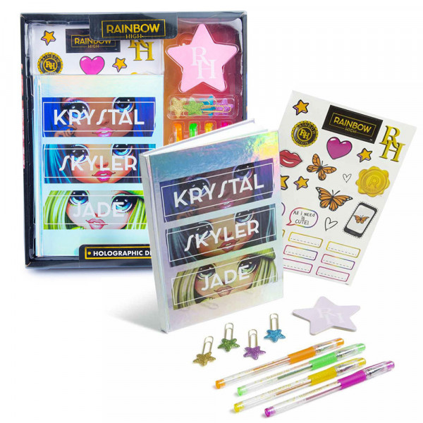 Rainbow High holografski dnevnik sa stikerima i dodacima