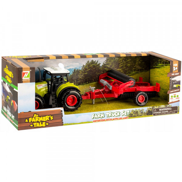 Traktor harvester sa prikolicom