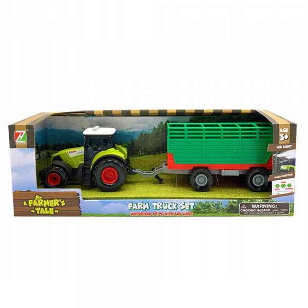 Traktor sa prikolicom sa ogradom