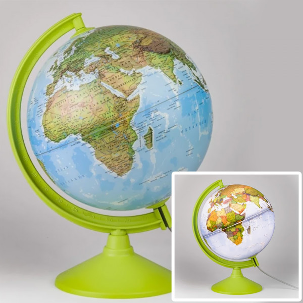 Svetleći globus fizičko-politički ? 26 cm na engleskom jeziku