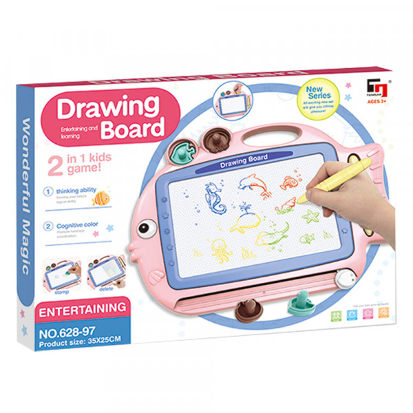 Piši-briši tabla sa pečatima morski svet pink