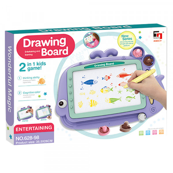 Piši-briši tabla sa pečatima morski svet lila