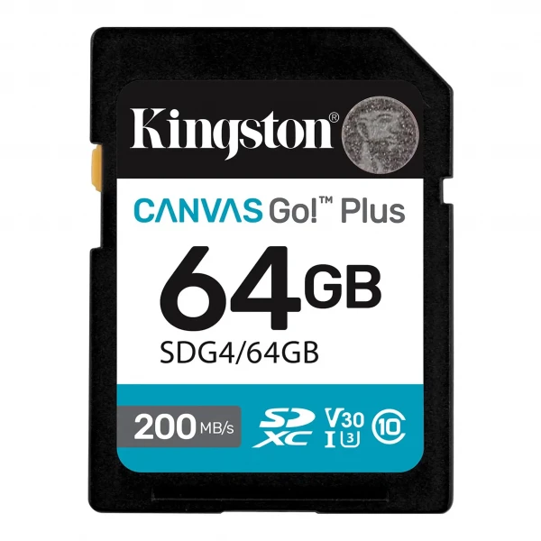 SD Card 64B Kingston SDG464GB class 10 200Mbs100MBs