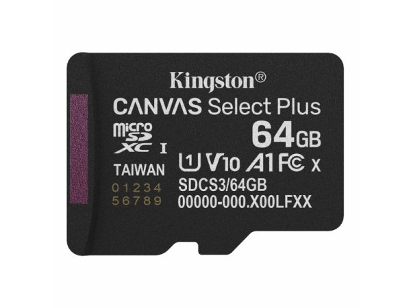 Micro SD Kingston 64GB Canvas Select Plus SDCS364GBSP bez adaptera