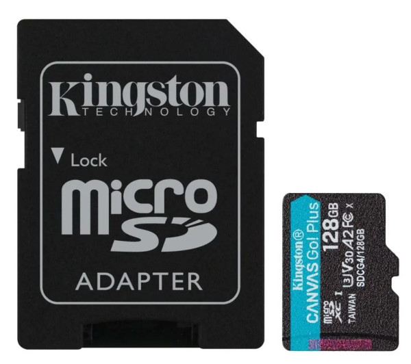 Micro SD Kingston 128GB Canvas Go Plus U3 V30 A2, SDCG4128GB