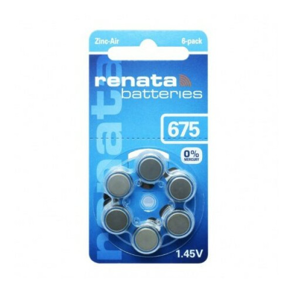 Renata baterija ZA675 1.45V Zink-Air baterija za SLUSNI APARAT, Pakovanje 6kom