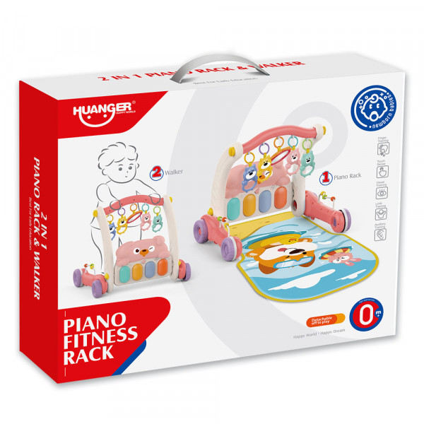 2u1 interaktivna guralica i teretanica pink