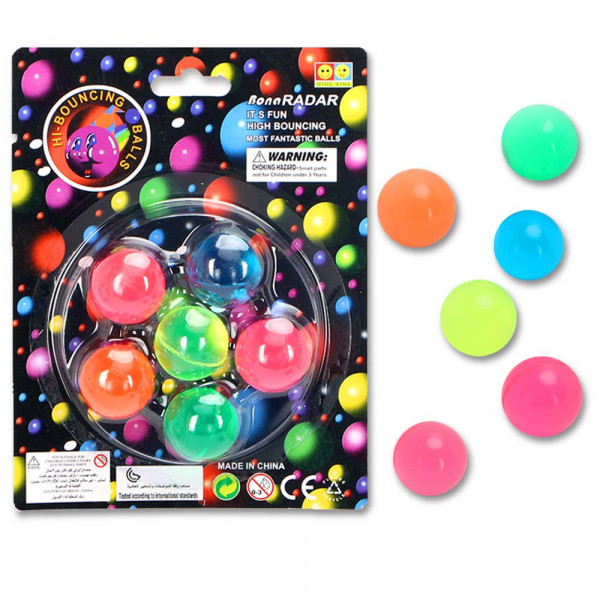 Loptice skočice fluorescentne 6 kom