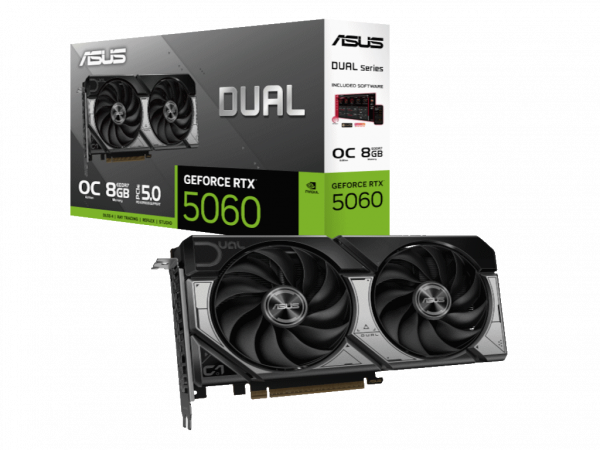Graficka karta ASUS DUAL RTX 5060 NVD8GBGDDR7128bitcrna' ( 'DUAL-RTX5060-O8G' ) 