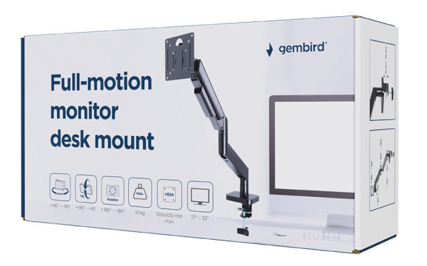 MA-DA1-04 Gembird podesivi drzac za monitor, tilt, 17-32 max.10kg Black