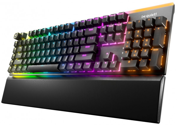 LIGHT MOUNT Silent Tactile Gaming Keyboard, be quiet! Silent Tactile Mechanical Switches, Aluminum 3D Media Wheel, 5 Mac ( BT004US ) 