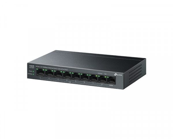 TP-LINK_ LS109P(UN) 9-Port 10100Mbps Desktop Switch sa 8-Portova PoE+
