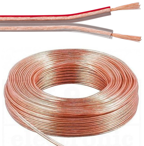 KABL-AUDIO-2X2.50/TP Kabl za zvucnike, mikrofon, napajanje, 2x2.5mm Transparentni 100m