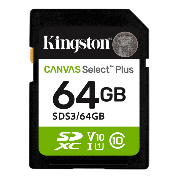 SD Card 64GB, Canvas Select Plus, SDHC Class10 UHS-1 U1 V10, up to 100MB/s read ( SDS3/64GB ) 