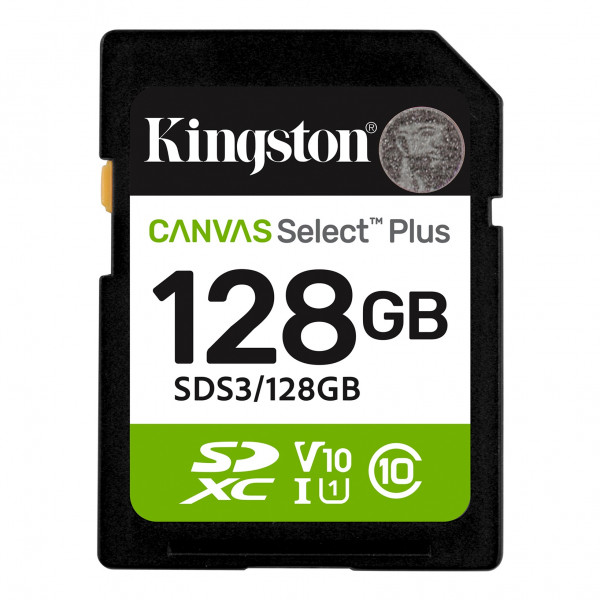 SD Card 128GB, Canvas Select Plus, SDHC Class10 UHS-1 U1 V10, up to 150MB/s read ( SDS3/128GB ) 