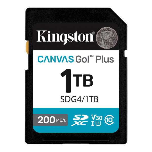 SD Card 1TB, Canvas Go! Plus, SDXC Class10 UHS-1 U3 V30, Read up to 200MB/s, Write up to 160MB/s, for 4K and FullHD vide ( SDG4/1TB ) 