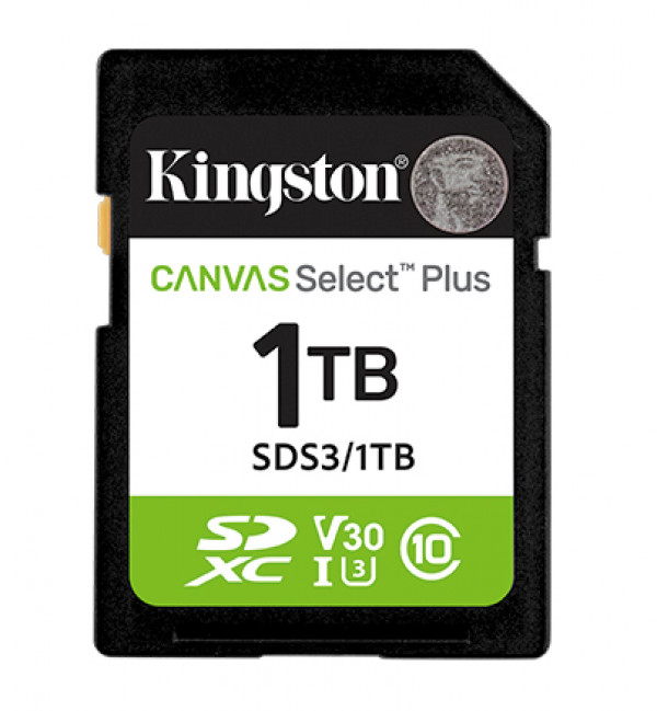 SD Card 1TB, Canvas Select Plus, SDHC Class10 UHS-1 U3 V30, up to 150MB/s read ( SDS3/1TB ) 