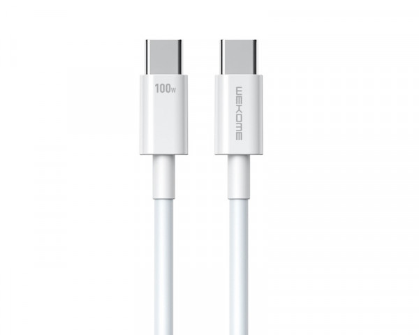 WEKOME WDC-182 Kabl 3.1 USB tip C MM 1m, za Superbrzo punjenje 100W480Mbps, beli