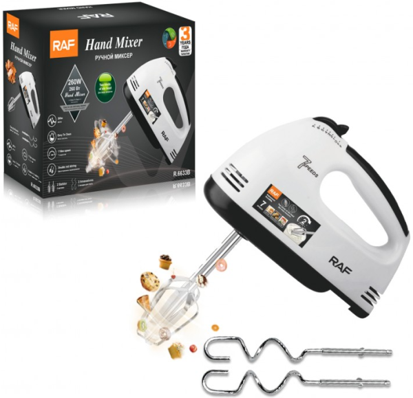 RAF R.6633WB RUCNI MIKSER BELO/CRNI, 270W