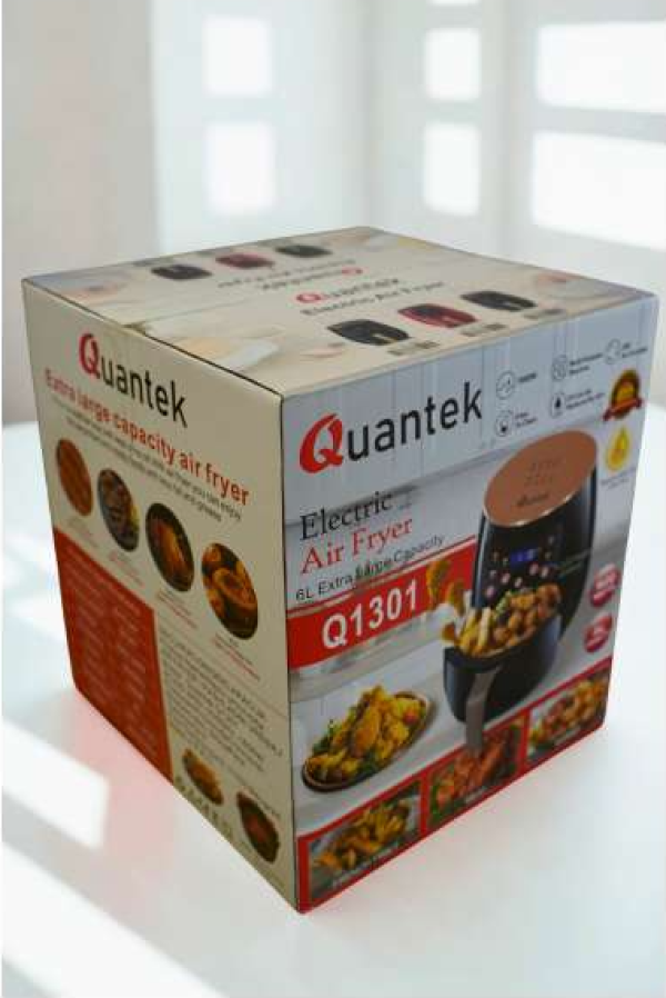 QUANTEK Q1301RD AIR FRYER SA TAJMEROM, LCD, 6L, 1600W, CRVENA