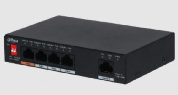 Dahua switch PFS3005-4ET-60 10/100 RJ45 ports, POE SWITCH 4 kanala