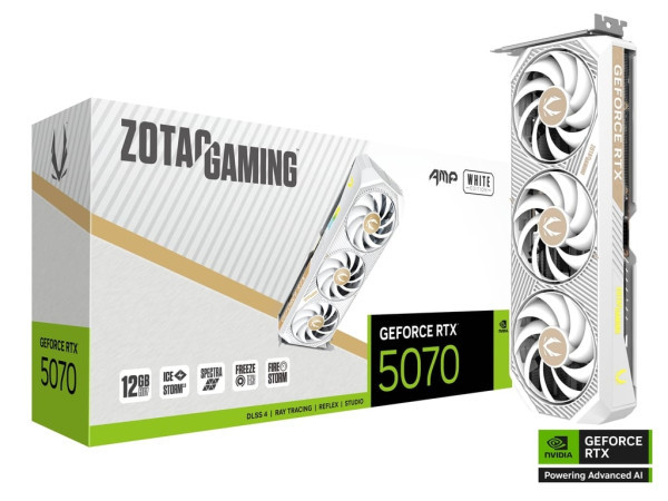SVGA Zotac RTX 5070 AMP Gaming White Edition 12GB GDDR7 192bit, ZT-B50700FQ-10P