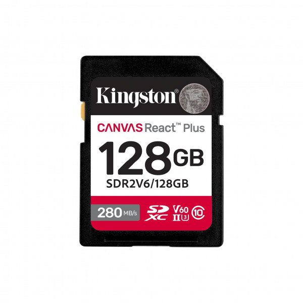 SD Card 256GB, Canvas React Plus V60 Professional, SDXC Class10 UHS-II U3 V60, Up to 280MB/s read and 100MB/s write, for ( SDR2V6/128GB ) 