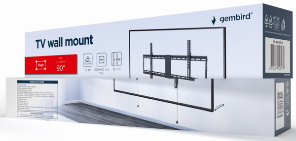 WM-90F-01 Gembird TV nosac fiksni VESA max 80x40cm, 37-86 max.70kg