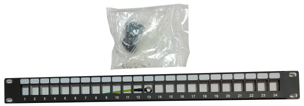 Patch panel sa drzacem kablova LE-3217SK24-C5E FTP 24port CAT5E type Krone IDC 42