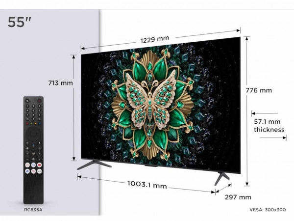 Televizor TCL 55C6KMiniLED-QLED55''4K UHD144HzGoogle TVcrna' ( '55C6K' ) 