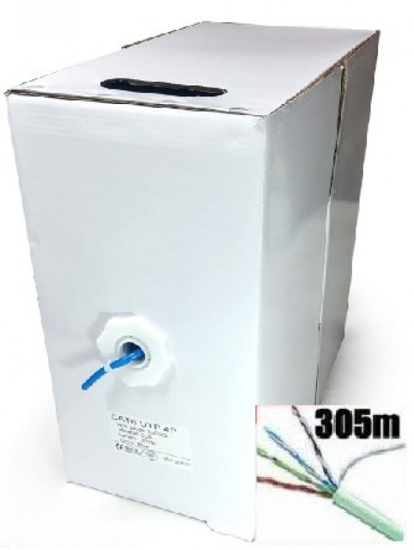 UPC-6004Bor-Solid OEM UTP cat.6e  indoor solid CCA kotur, 305m Blue