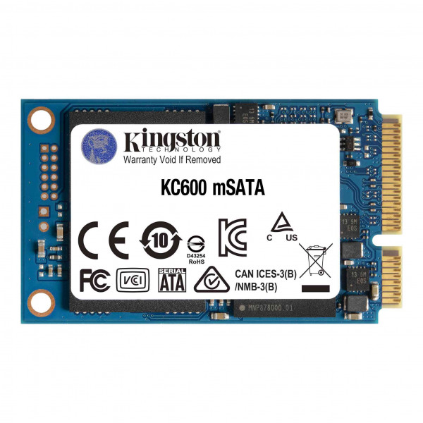 mSATA 1TB, SATA III, KC600, 3D TLC NAND, Read up to 550MB/s, Write up to 520MB/s, XTS-AES 256-bit encryption, TCG Opal 2 ( SKC600MS/1024G )