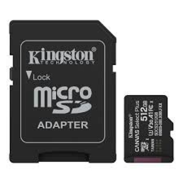 MEM SD MICRO 512GB Kingston Canvas Select Plus + Adapter SDCS3512GB