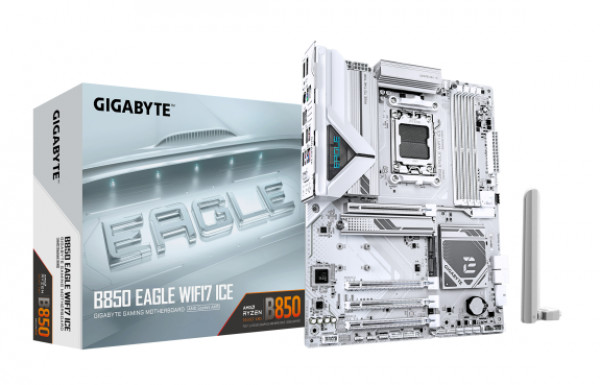 AM5, AMD B850, 4x DDR5 DIMMs with AMD EXPO™Memory Module Support, Ultra-Fast Storage : 3x M.2 slots, including PCIe 5. ( B850 EAGLE WF7 ICE