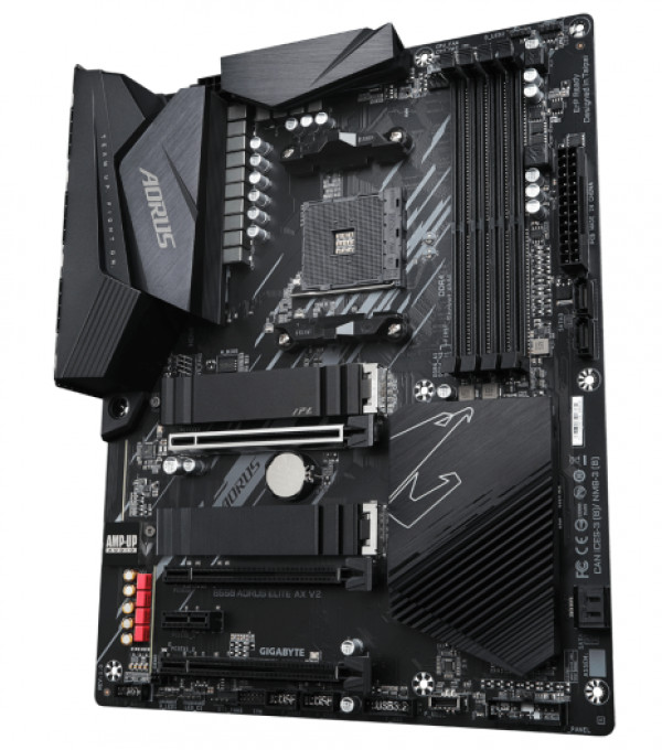 AM4, AMD B550 Chipset, 4 x DDR4 DIMM, Dual Ultra Fast NVMe PCIe 4.0/3.0 x4 M.2 with Dual Thermal Guards ( B550 AORUS ELITE AX V2 ) 