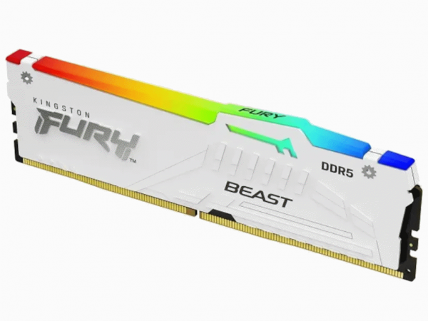 Memorija KINGSTON 16GBDIMMDDR55600MHzCL40FURY Beast RGBbela' ( 'KF556C40BWA-16' ) 