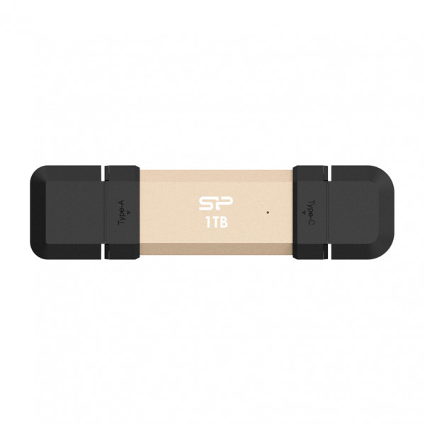 Portable Stick-Type SSD 1TB, DS72, USB 3.2 Gen 2 Type-C/Type-A, Read up to 1050MB/s, Write up to 850MB/s, Gold ( SP001TBUC3S72VPG ) 