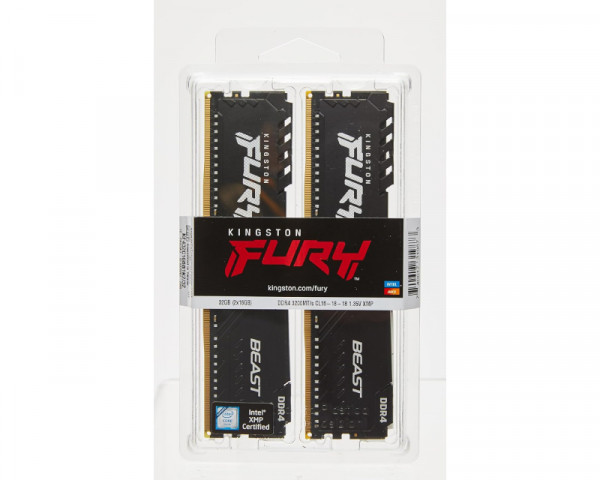 KINGSTON DIMM DDR4 16GB (2x8GB kit) 3600MTs KF436C17BBK216 Fury Beast Black