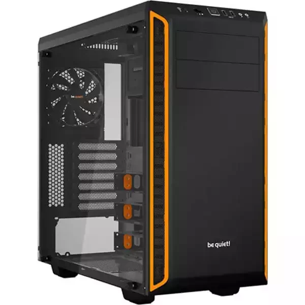 PURE BASE 600 Window Orange, MB compatibility: ATX / M-ATX / Mini-ITX, Two pre-installed be quiet! Pure Wings 2 140mm fans, Ready for water cooling ra ( BGW20 ) 