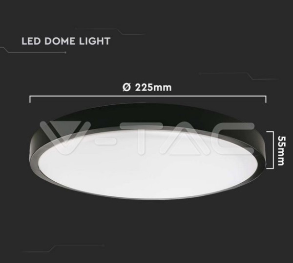 V-TAC LED PANEL VT-8618 NADGRADNI OKRUGLI, 18W, 4000K, Crna SKU-7634