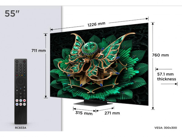 Televizor TCL 55C7KQLED MiniLED55''4K UHD144HzGoogle TVcrna' ( '55C7K' ) 