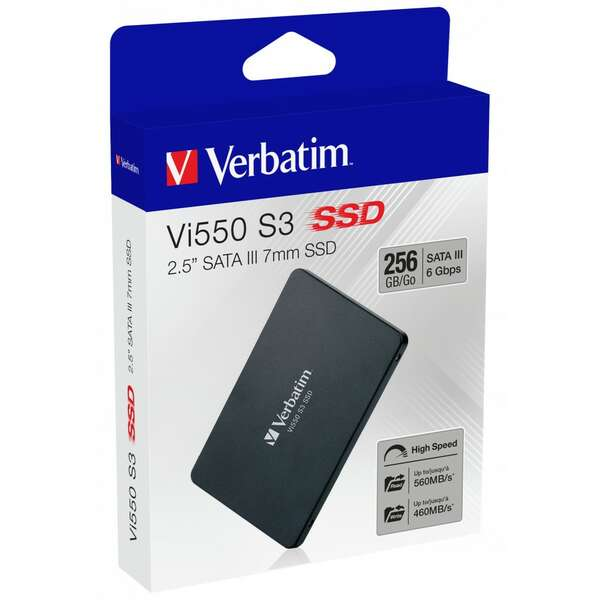 SSD 2.5'' SATA Verbatim Vi550 S3 256GB 520MBs 460MBs