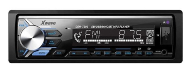 Xwave DEH-7200 auto mp3 plejer 4x40W, Tjuner/USB/AUX/BT/SD