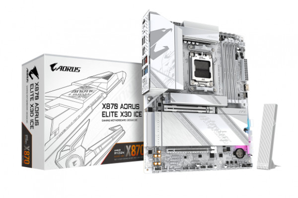 AM5, X870 AORUS ELITE X3D ICE, 4x DDR5 DIMMs with AMD EXPO Memory Module Support, X3D Turbo Mode 2.0 Incredible X3D perf ( X870 A ELITE X I