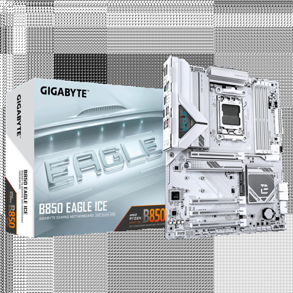 AM5, AMD B850, 4x DDR5 DIMMs with EXPO & XMP Support, 2.5GbE LAN, Ultra-Fast Storage : 3x M.2 slots, including PCIe 5.0  ( B850 EAGLE ICE )